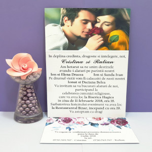 Invitatie Nunta Florale Trandafiri