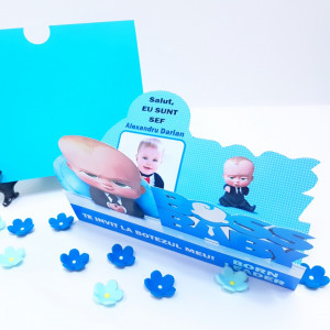 Invitatii Botez Contur Baby Boss 2