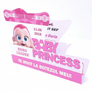 Invitatii Botez Contur Baby Princess 10