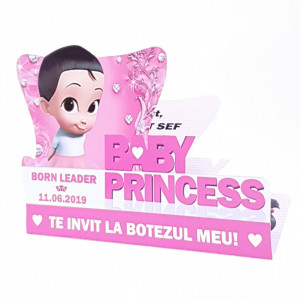 Invitatii Botez Contur Baby Princess 4