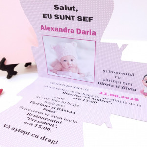 Invitatii Botez Contur Baby Princess 5