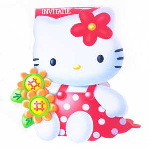 InvitatiI Botez Contur Hello Kitty 1