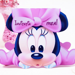 Invitatii Botez Contur Minnie Mouse 3