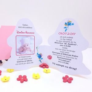 Invitatii Botez Contur Strumfita 10