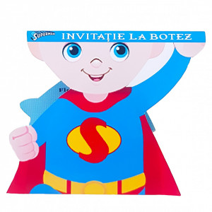 Invitatii Botez Contur Superman 4