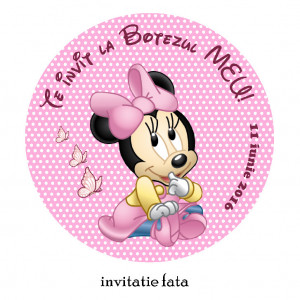 Invitatii Botez Rotunde Minnie Mouse 1
