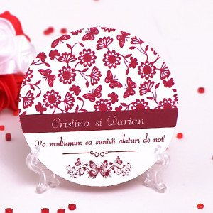 Marturie Nunta Magnet Rotund Simfonie Fluturi