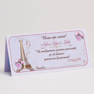 Plic Nunta Paris in Gold