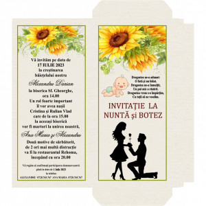 Invitatie 2 in 1 Nunta-Botez Ciocolata 13