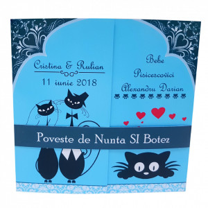 Invitatie 2 in 1 Nunta-Botez Regal NB8