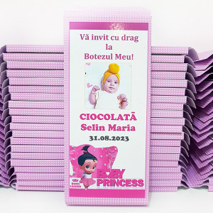 Invitatie Botez Cutie de Ciocolata Baby Princess 3