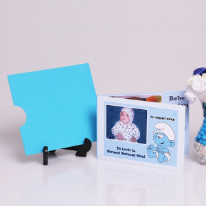 Invitatie Botez Dubla Baby Strumf