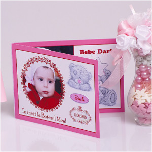 Invitatie Botez Dubla Me to you Roz