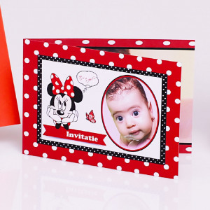 Invitatie Botez Dubla Minnie Mouse