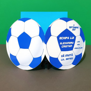 Invitatie Botez Fotbal Alb-Albastru