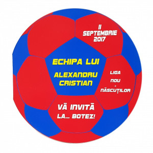 Invitatie Botez Fotbal Rosu-Albastru-Galben
