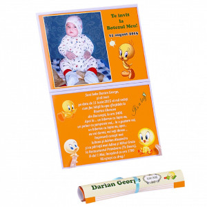 Invitatie Botez Papirus Tweety