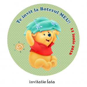 Invitatie Botez Rotunda Winnie the Pooh