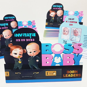 Invitatie Gemeni Baby Boss FB2
