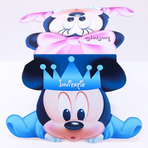 Invitatie Gemeni Contur Mickey Mouse 2