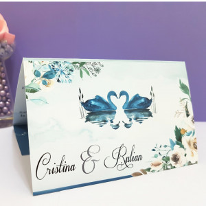 Invitatie Nunta Florale Lebede