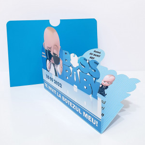 Invitatii pentru botez cu tematica baby boss marca bebestudio