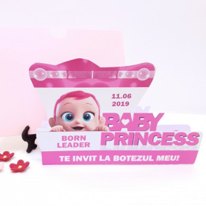 Invitatii Botez Contur Baby Princess 10