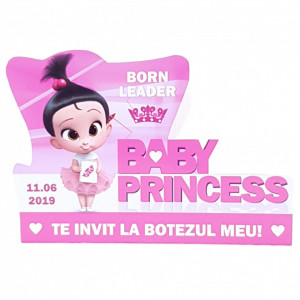 Invitatii Botez Contur Baby Princess 2