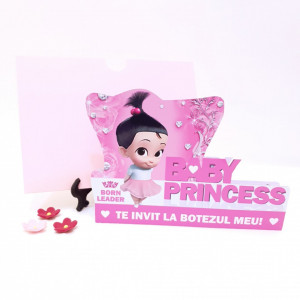 Invitatii Botez Contur Baby Princess 3