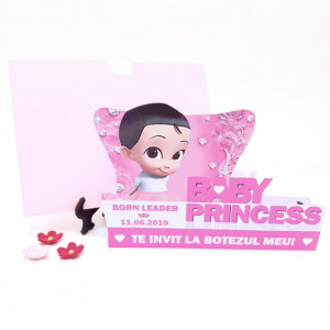 Invitatii Botez Contur Baby Princess 4