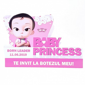 Invitatii Botez Contur Baby Princess 6