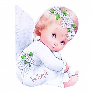 Invitatii Botez Contur Ingeras F6