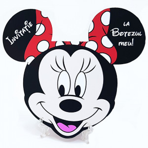Invitatii Botez Contur Minnie Mouse 1