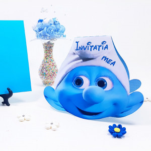 Invitatii Botez Contur Strumf 1