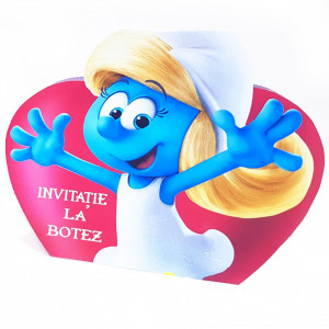 Invitatii Botez Contur Strumfita 2