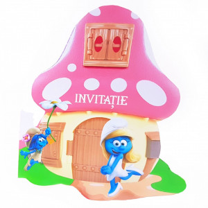 Invitatii Botez Contur Strumfita 9
