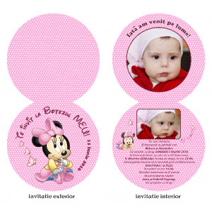 Invitatii Botez Rotunda Dubla Minnie Mouse 1