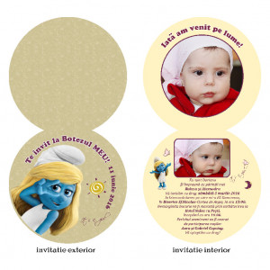 Invitatii Botez Rotunda Dubla Strumfita 1
