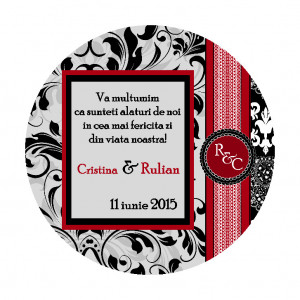 Marturie Nunta Magnet Rotund Royal