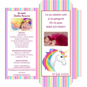 Marturii Botez Cutie de Ciocolata Unicorn 2