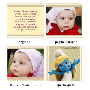 Invitatie Botez Carticica Strumfita