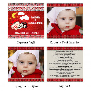 Invitatie Botez Carticica Traditional Romanesc