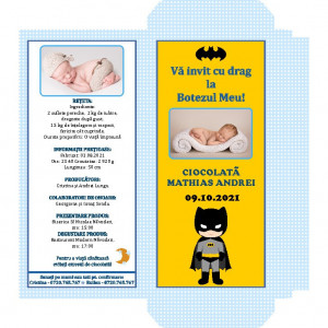Invitatie Botez Cutie de Ciocolata Batman 1