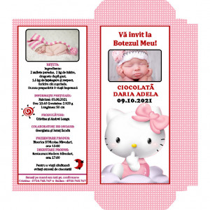 Invitatie Botez Cutie de Ciocolata Hello Kitty 3