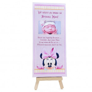 Invitatie Botez Cutie de Ciocolata Minnie Mouse 1
