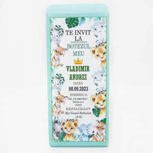 Invitatie Botez Cutie de Ciocolata Safari