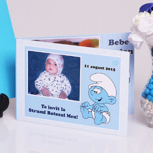 Invitatie Botez Dubla Baby Strumf