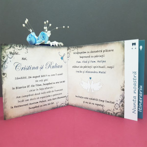 Invitatie Nunta Poveste Bujor Albastru