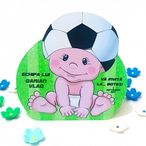 Invitatii Botez Contur Baby Fotbal 1