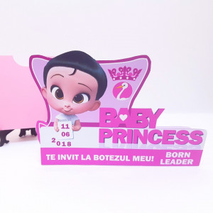 Invitatii Botez Contur Baby Princess 1